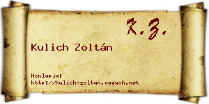 Kulich Zoltán névjegykártya