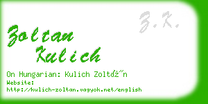 zoltan kulich business card